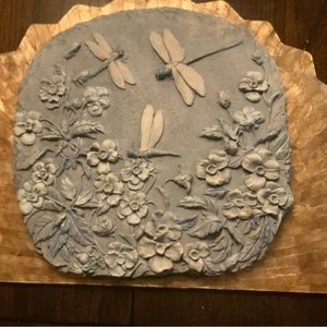 Lovely Dragonflies and floral decorative stone for yard or wall